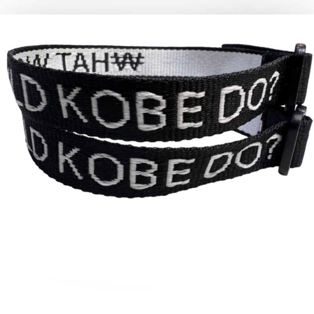 Kobe Bryant what would jesus do bracelet wristband basketball black white hooper